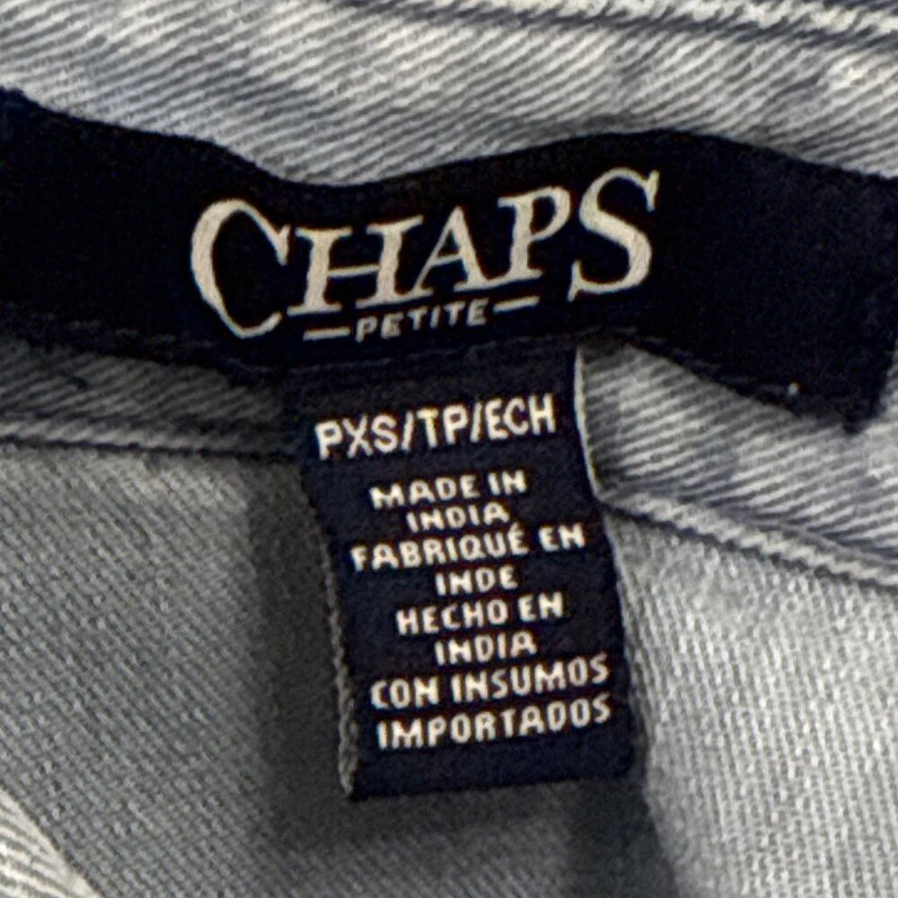 Chaps Petite Light Blue Button-Down Short Sleeve … - image 5